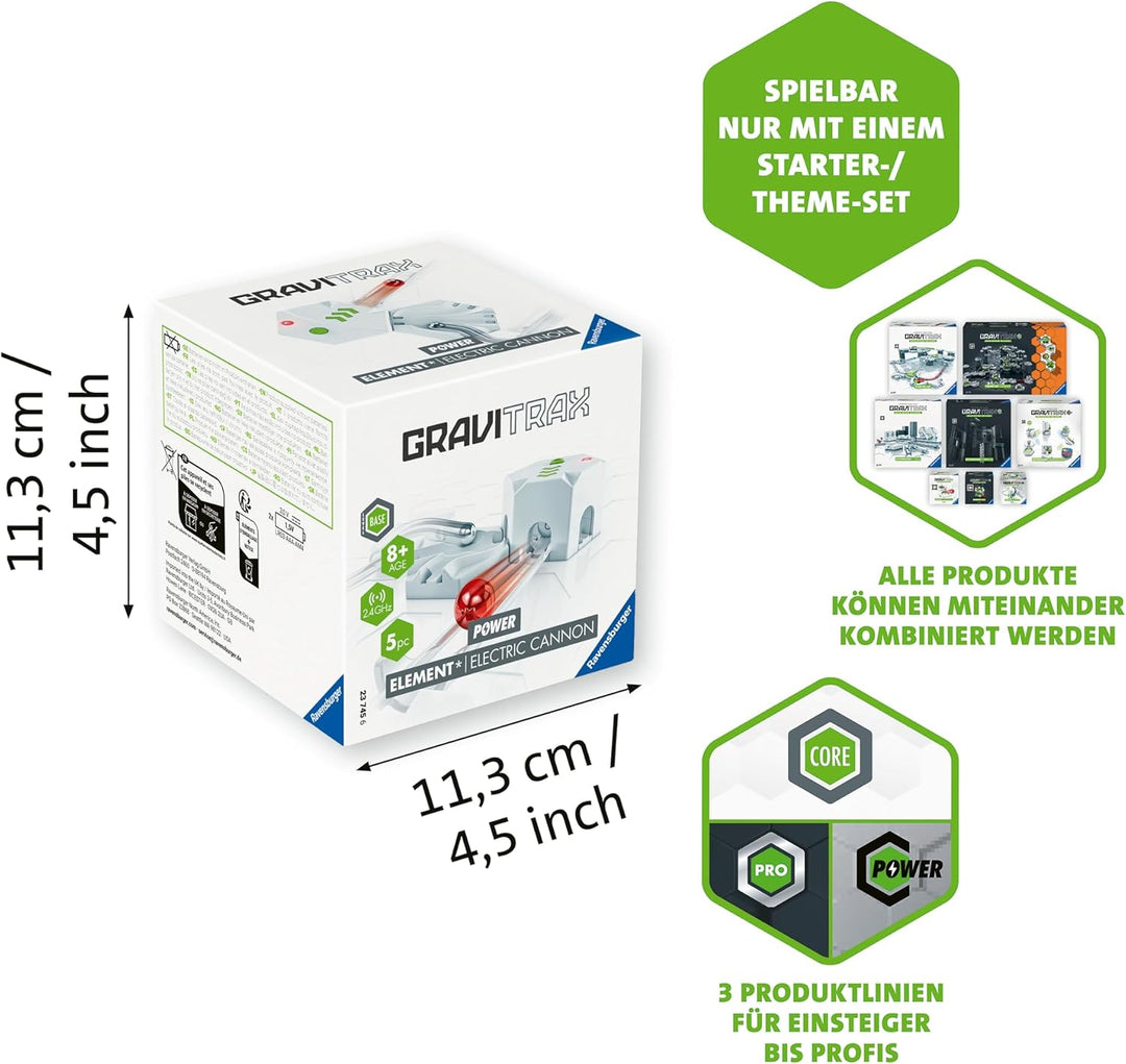 Ravensburger GraviTrax Power Element Electric Cannon 23745 - elektronische Erweiterung für Deine Kug