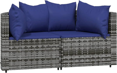 Tidyard Garten Sofa 2 Sitzer Ecksofa Gartensofa Rattansofa Gartenlounge Sitzgruppe Gartenmöbel Sofa