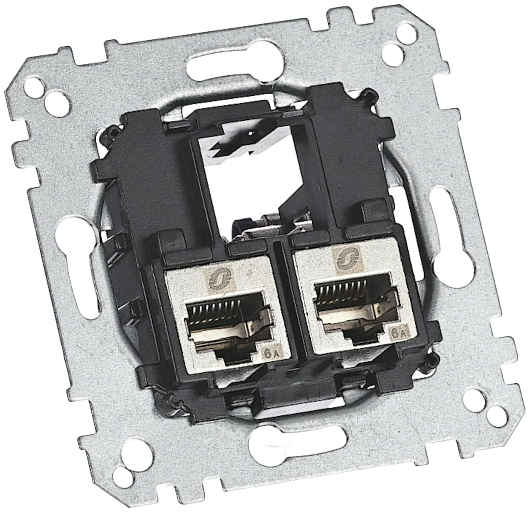 Schneider Electric Merten MEG4576-0022 Tragplatte 2-fach mit Anschlussmodul - Actassi RJ45 Cat6A STP