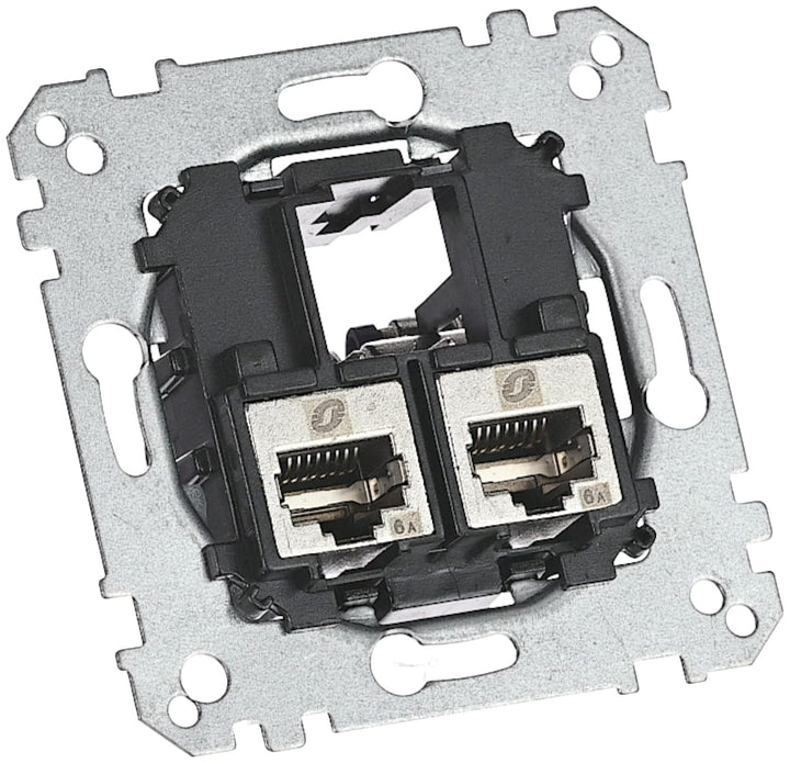Schneider Electric Merten MEG4576-0022 Tragplatte 2-fach mit Anschlussmodul - Actassi RJ45 Cat6A STP