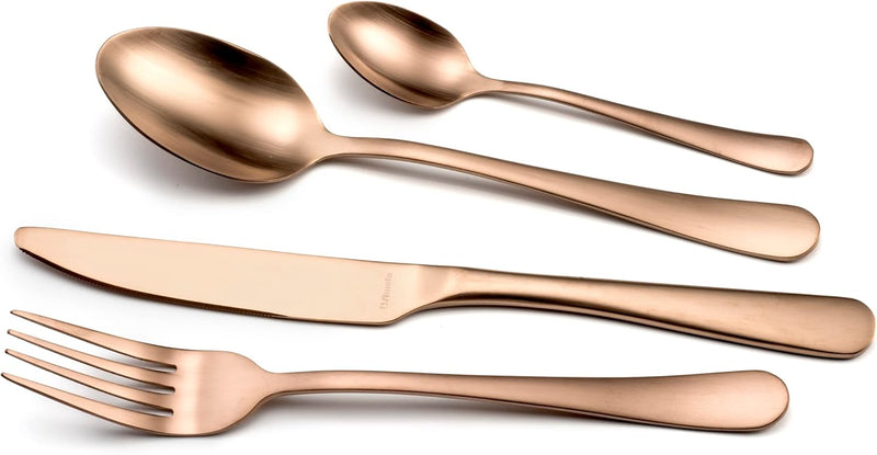 Amefa AUSTIN KUPFER Besteckset 24-teilig | PVD-veredeltes goldenes Besteck Set | farbiges Tafelservi