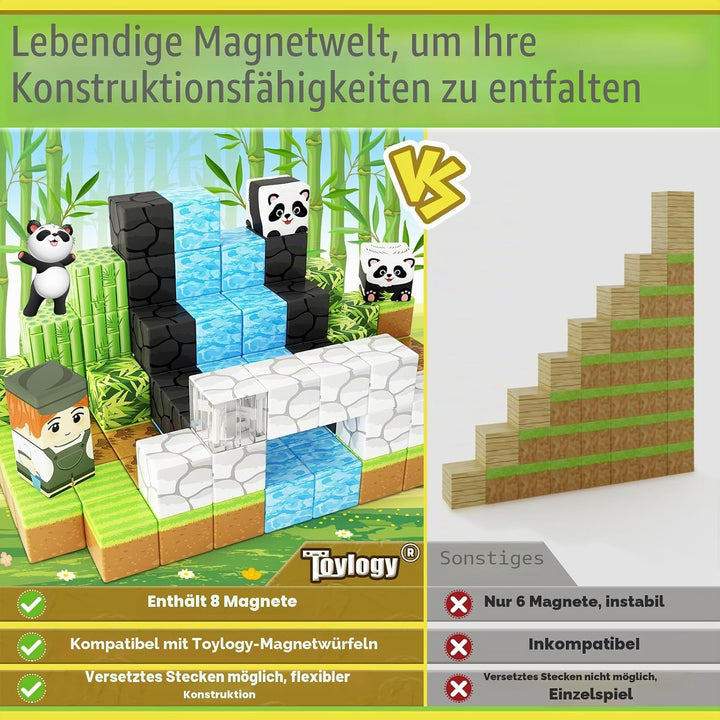 Magnetische Bausteine - Build Mine Magnete Welt Set, Magnet Panda magnet bausteine Magnetspiel für K