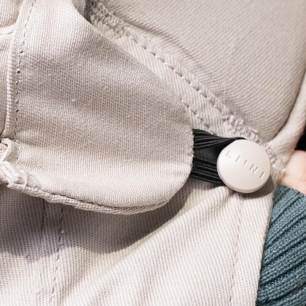 LIINI® Babytrage aus Baumwolle (Graubeige) – ab Geburt 3,5 kg bis 15 kg, ergonomisch & verstellbar,