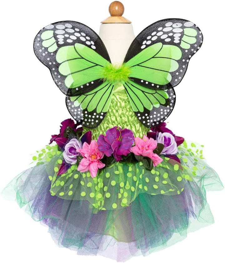 Trullala Feenkleid grün mit Flügeln, Grösse: M (4-6 Jahre)