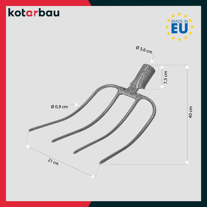 KOTARBAU® Forke 4 Zinken Heugabel Mistgabel Mistforke Gartengabel Gartenforke Dunggabel Spatengabel
