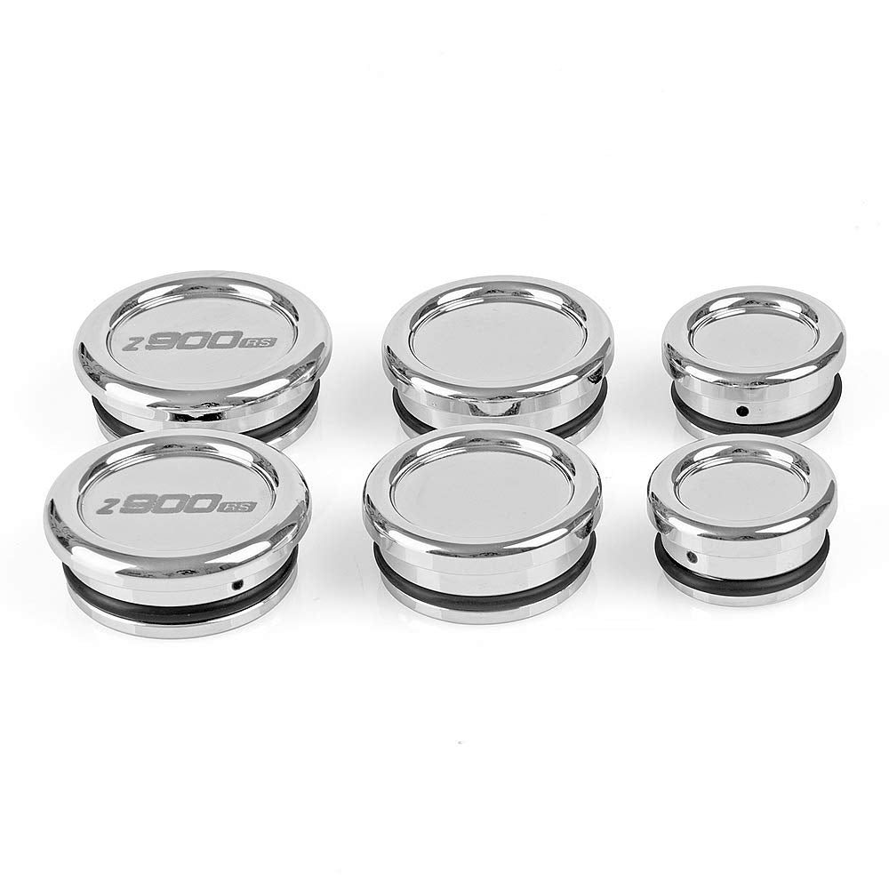 Oldbones 6PCS Motorrad Rahmen Endkappen Blindstopfen Motorrad für Kawasaki Z900RS 2018 2019 in Silbe
