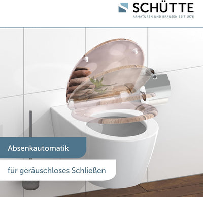 Schütte WC-Sitz STONE PYRAMID mit Absenkautomatik, Toilettendeckel mit Motiv und Schnellverschluss f