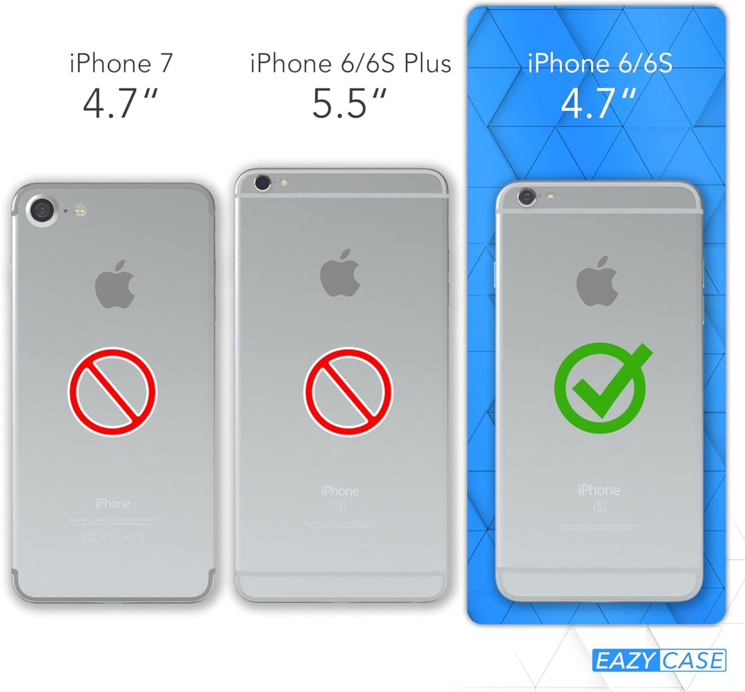 EAZY CASE Handykette kompatibel mit iPhone 6 / 6s Handyhülle mit Metall Umhängeband und Ersatz Korde
