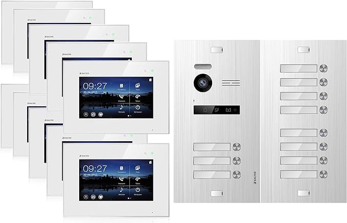 Balter EVO-HD Video Türsprechanlage, Video Türklingel mit Kamera, 11 familienhaus Klingel, Smartphon