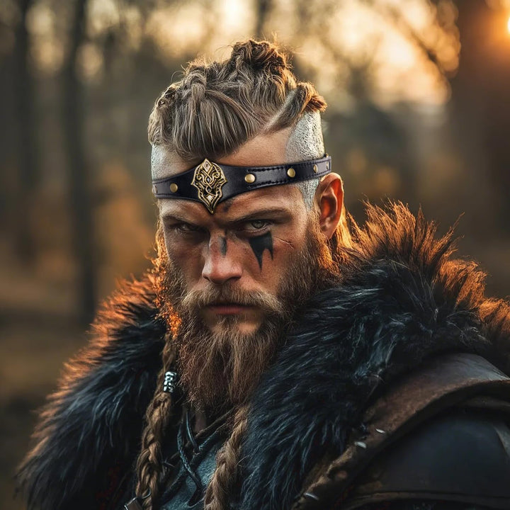 keland Stirnband Wikinger Leder Mittelalter Kopfschmuck für Damen Herren Halloween Cosplay Mittelalt