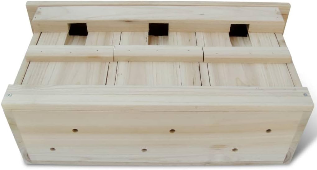 Spatzen-Nistkasten aus wetterfestem Holz mit drei Kammern für naturnahen Garten, Balkon oder Terrass