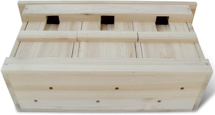 Spatzen-Nistkasten aus wetterfestem Holz mit drei Kammern für naturnahen Garten, Balkon oder Terrass