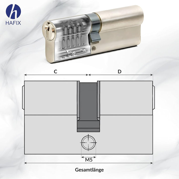 HAFIX® Schliesszylinder Doppelzylinder 35/50mm mit Not- & Gefahrenfunktion & Verschiedenschliessend.