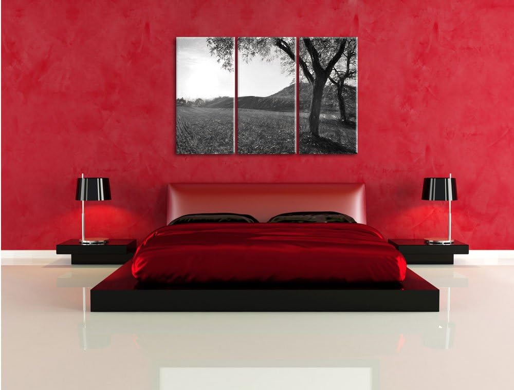 Pixxprint Landschaft im Herbst Kunst / 3-Teilig/Gesamtmass 120cm Leinwandbild bespannt auf Holzrahme