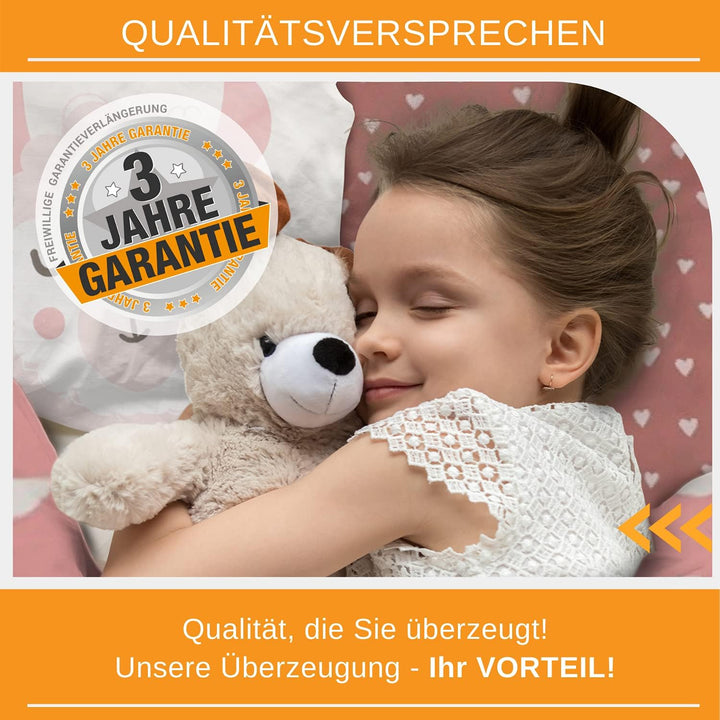 Aminata kids Bettwäsche Lama-Alpaka-Motiv Mädchen 135 x 200 Baumwolle Jugendliche - Teenager - mit R