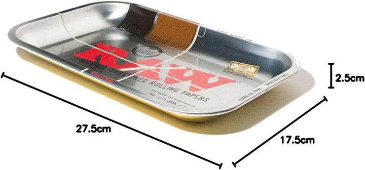 RAW Metallic Rolling Tray Small Silber Silver 27,5 x 17,5 cm