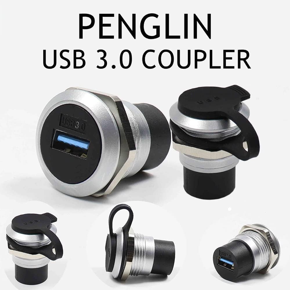 PENGLIN USB 3.0 Panel Mount Koppler 5 Stück, USB-Durchgangsanschluss, Buchse zu Buchse Bulkhead Exte