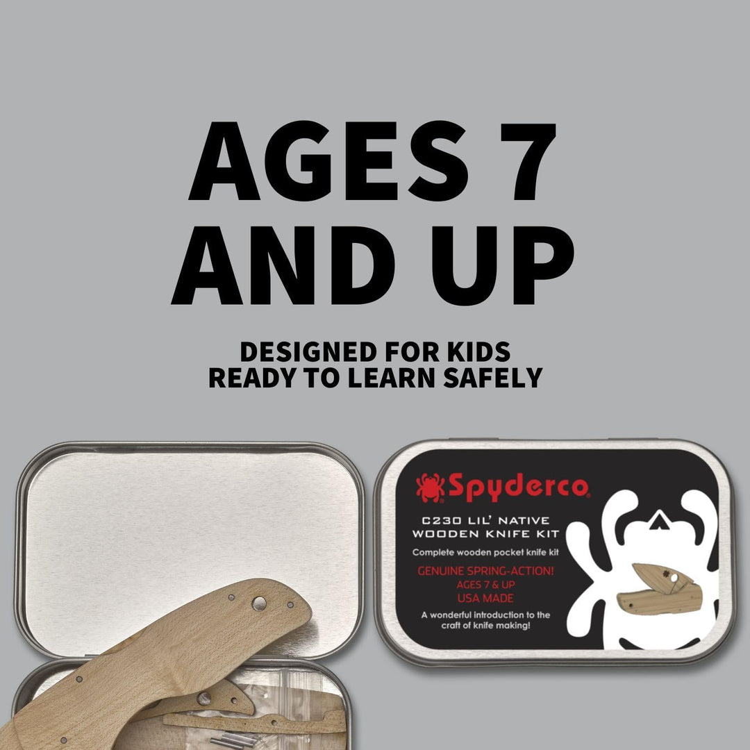 Spyderco Knives C230 Lil' Native Wooden Knife Making Kit WDKIT2