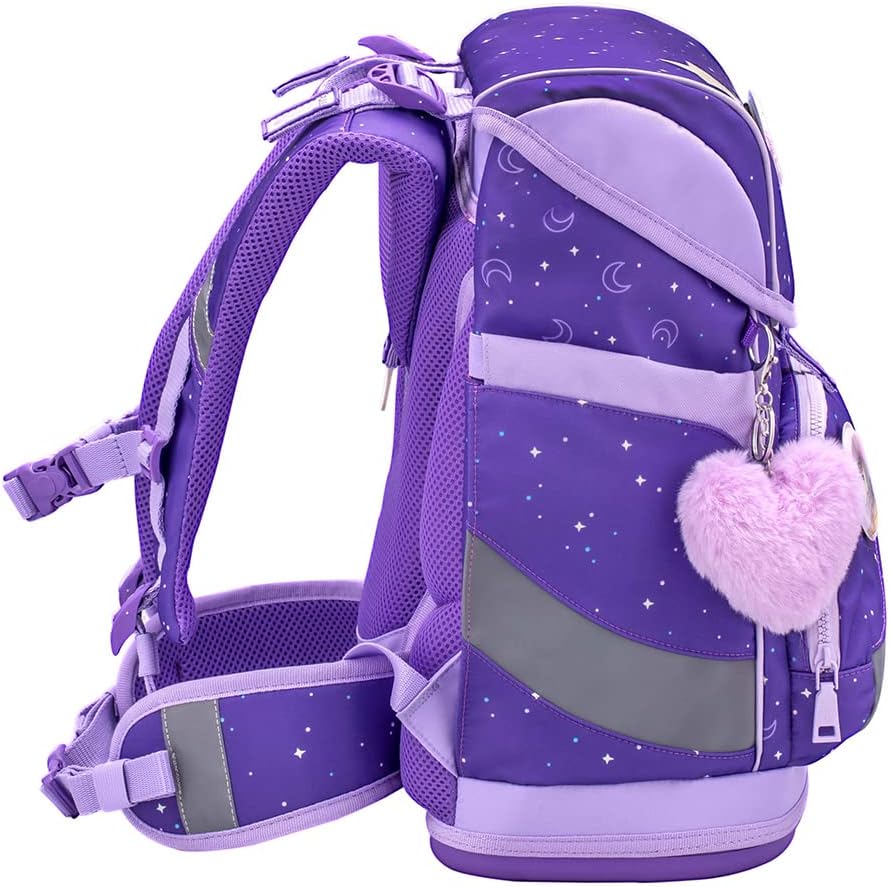 Belmil Premium Smarty Plus ergonomisches Schulranzen Set 5-teilig mit Patch Set 6 Stück, AGR, Brustg