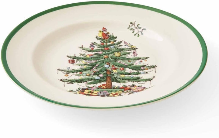 Spode Christmas Tree 25,4 cm Essteller-Set mit 4 Stück – Geschirr im Weihnachtsdesign (grün)