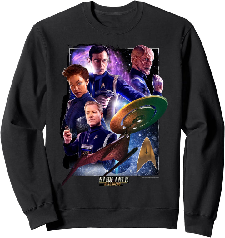 Star Trek Discovery Group Shot Galaxy Poster Sweatshirt