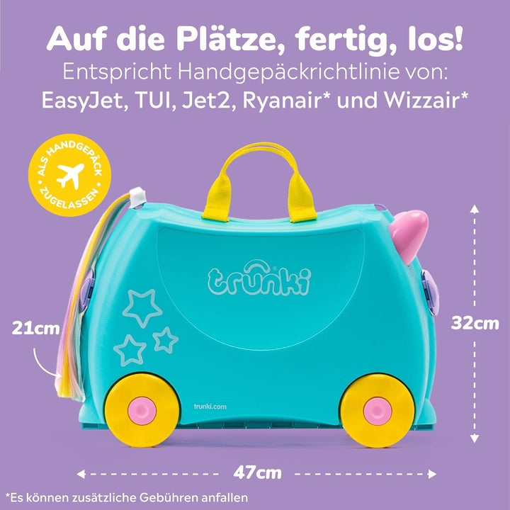 Trunki Der originale Kinderkoffer zum Draufsitzen - 18-L Handgepäck Koffer, befahrbarer Hartschalen