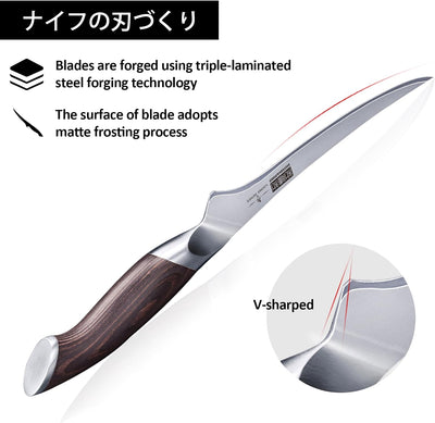 HOSHANHO Filetiermesser 18cm Küchenmesser, Profi Fischmesser und Ausbeinmesser, Fischfiletmesser Ult