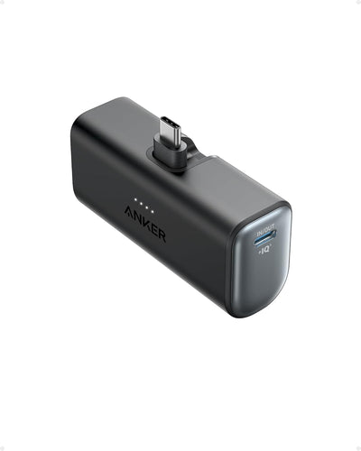 Anker Nano Powerbank, 5000mAh Powerbank 22,5W, Integrierter Faltbarer USB-C Konnektor, Kompatibel mi