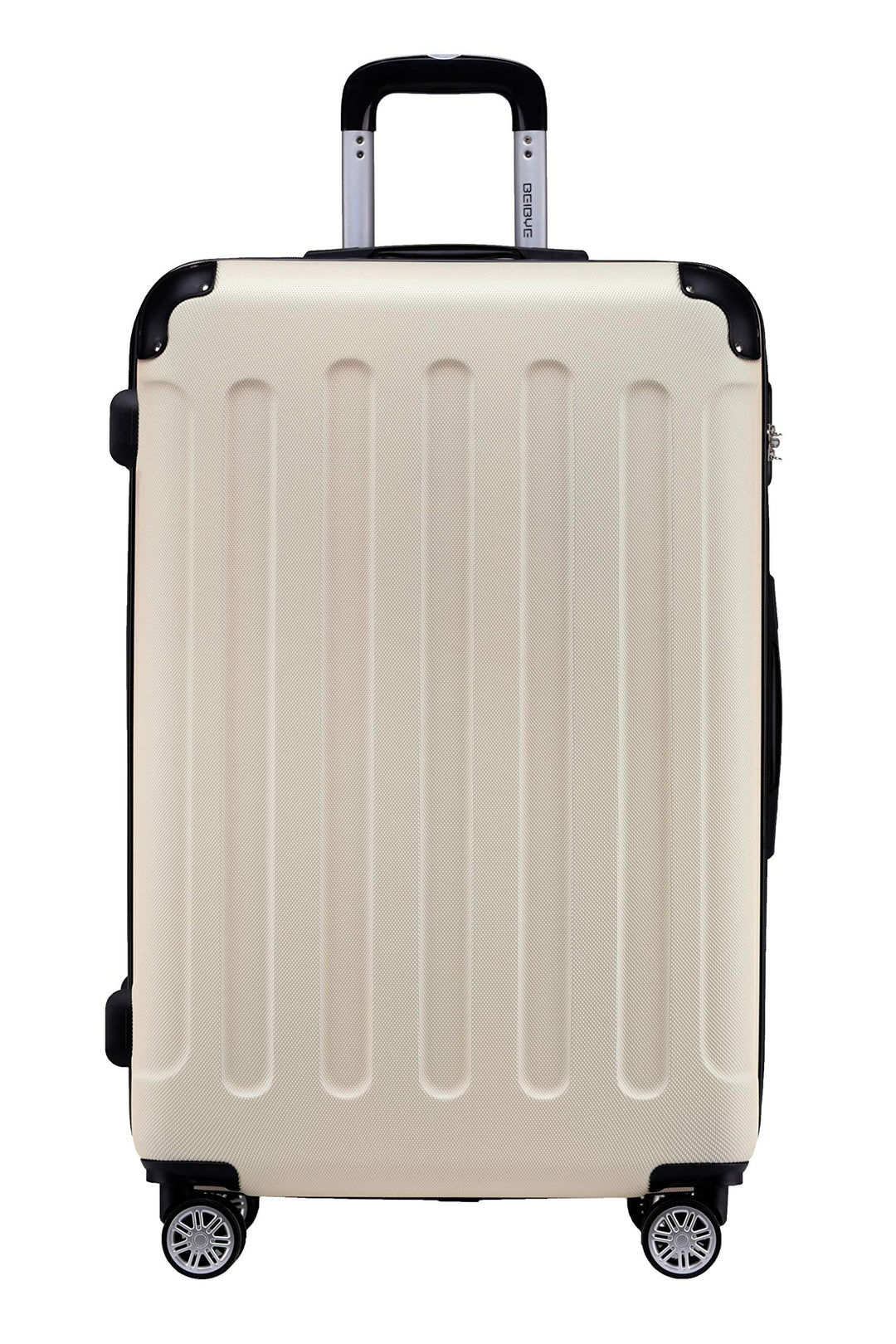 BEIBYE- Hartschalenkoffer Koffer Trolley Rollkoffer Reisekoffer Zahlenschloss 4 Zwilings-Rollen (Cre