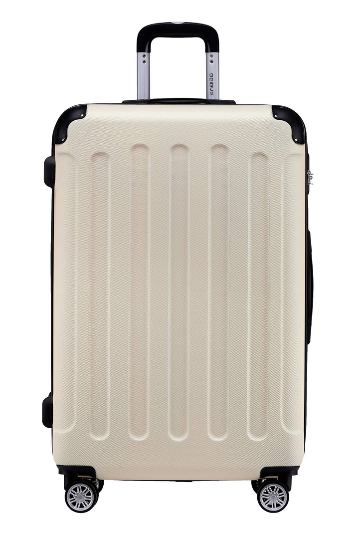 BEIBYE- Hartschalenkoffer Koffer Trolley Rollkoffer Reisekoffer Zahlenschloss 4 Zwilings-Rollen (Cre
