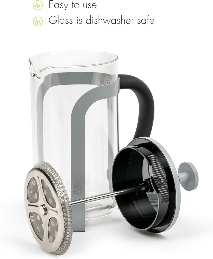 Leopold Vienna - French Press Kaffee- und Teebereiter Moshi 600ml (5 Tassen) grau Medium Gray, Mediu