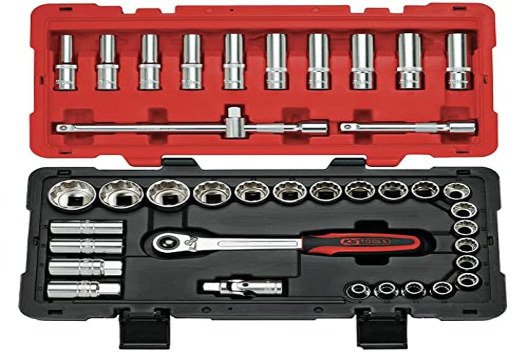 KS Tools 922.0640 Ultimate Steckschlüsselsatz, 12-kant, 1/2 Zoll, 39-teilig, Weiss