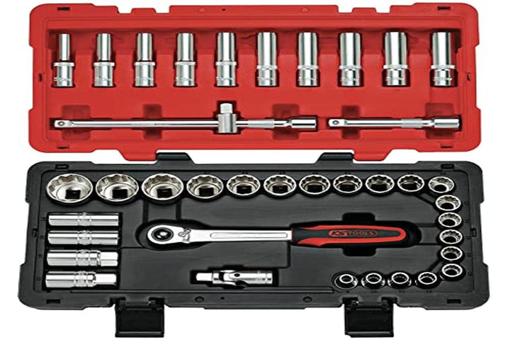 KS Tools 922.0640 Ultimate Steckschlüsselsatz, 12-kant, 1/2 Zoll, 39-teilig, Weiss