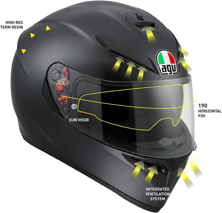 SV Solid Motorrad Integral-Helm Schwarz XXL, Schwarz XXL