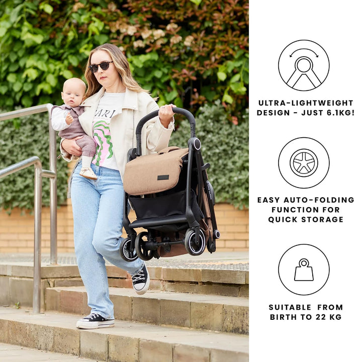 Ickle Bubba Aries Prime Autofold Kinderwagen, Graphitgrau, graphitgrau