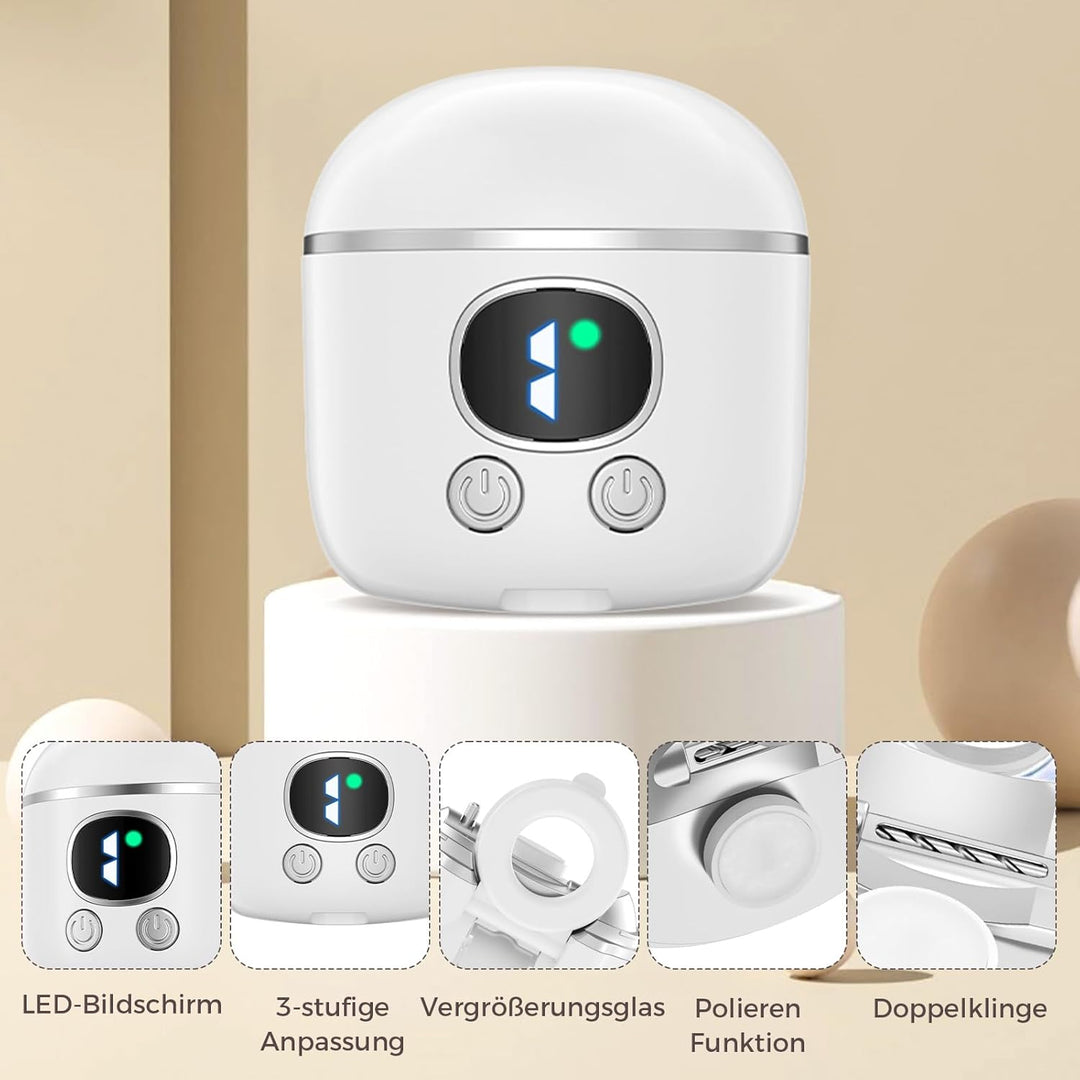 Elektrischer Nagelknipser, USB-wiederaufladbarer automatischer Nageltrimmer und Poliermaschine mit L