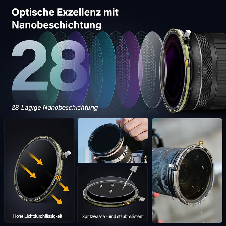H&Y Nova Magnetischer Variabler ND3-32 + CPL-Filter 62 mm, 2-in-1 VND (1,5–5 Blendenstufen) & Zirkul