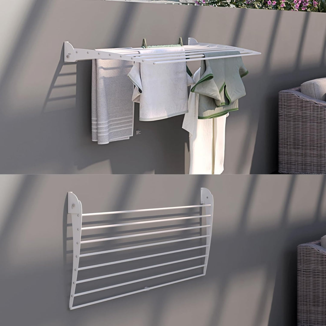 Foxydry Fold, wandwäscheständer, klappbar platzsparend, 116 cm | aus aluminium und edelstahl, nach u