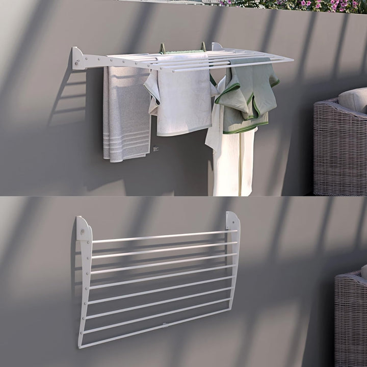 Foxydry Fold, wandwäscheständer, klappbar platzsparend, 116 cm | aus aluminium und edelstahl, nach u