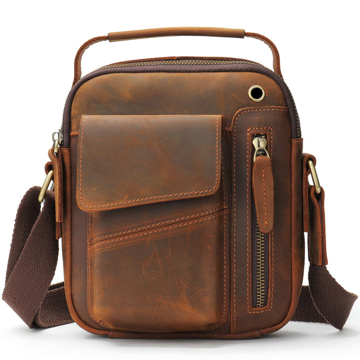 BAIGIO Umhängetasche Herren Leder Schultertasche Vintage Crossbody Bag Messenger Herrentasche zum Um