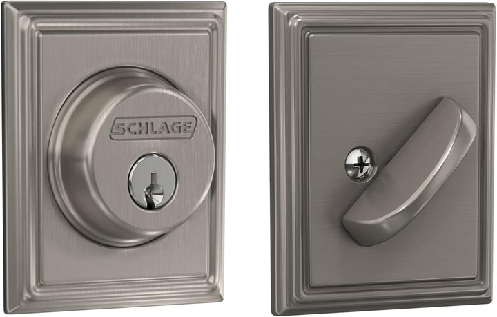 Schlage Riegelschloss mit Addison Zierleiste, Nickel satiniert (B60 N ADD 619) Satin / Nickelfarben