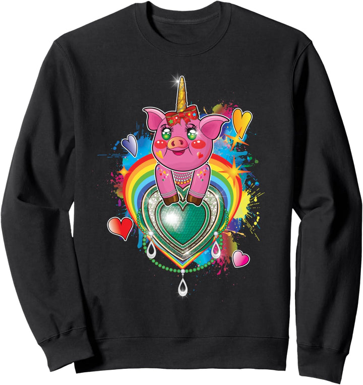 Cute Unique Kawaii Pig Unicorn Piggycorn Gifts for Girls Sweatshirt