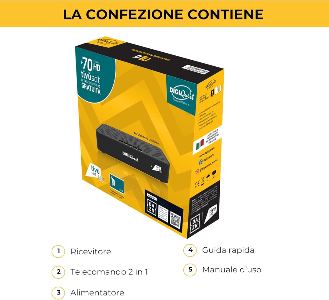 Digiquest Decoder Tivùsat Classic Q10, Nero