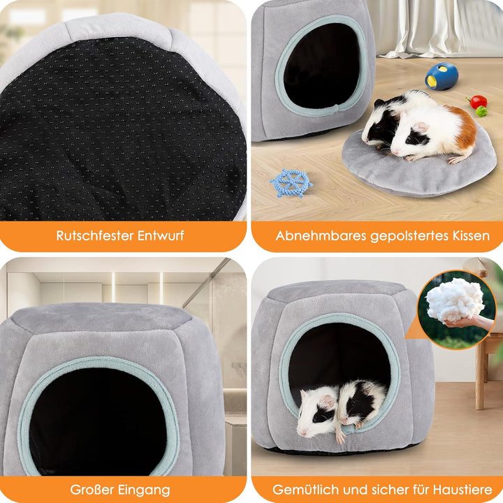 ONEJU Meerschweinchenbett, Meerschweinchenversteck, Kaninchenbett, Kaninchenversteck, Meerschweinche
