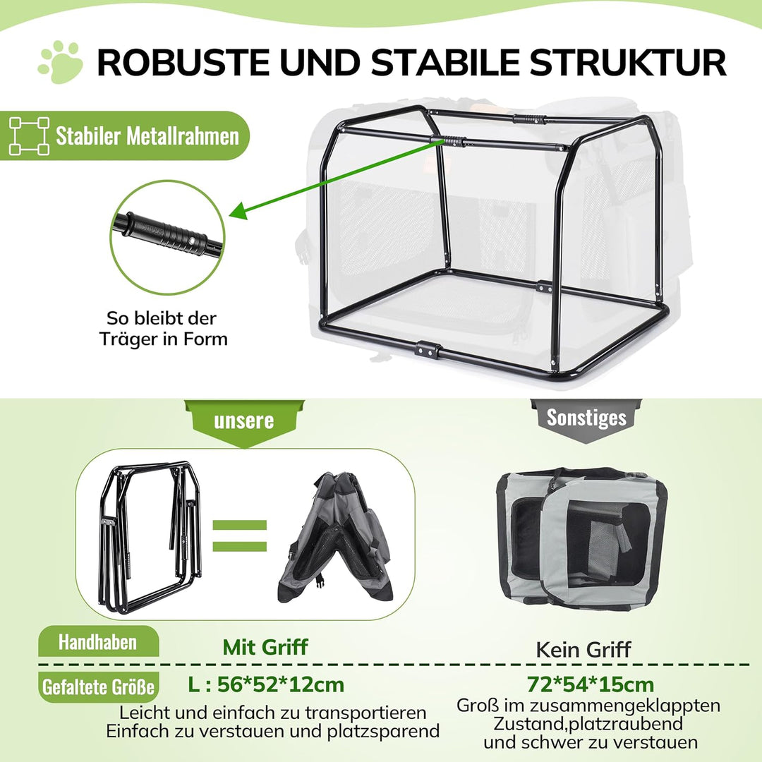 Morpilot Katzentransportbox für grosse Katzen und Welpen bis 7kg, Katzenbox Hundetasche mit Sicherhe