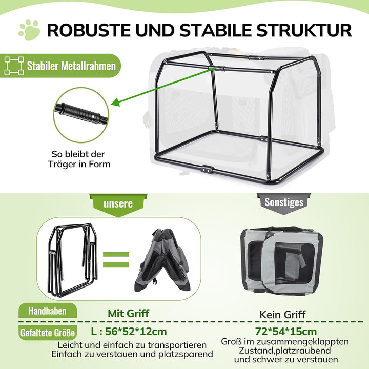 Morpilot Katzentransportbox für grosse Katzen und Welpen Katzenbox Hundetasche mit Sicherheit Reissv