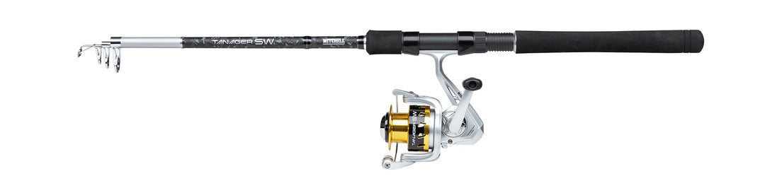 Mitchell Unisex-Adult Tanager SW Palangrotte Spinning Ruten und Rollen Combo Set Spinnruten, Silver/
