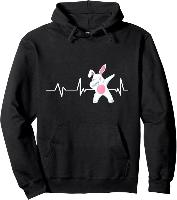 Tanzender Hase Herzschlag Dabbing Hasen Geschenk Hasen Pullover Hoodie