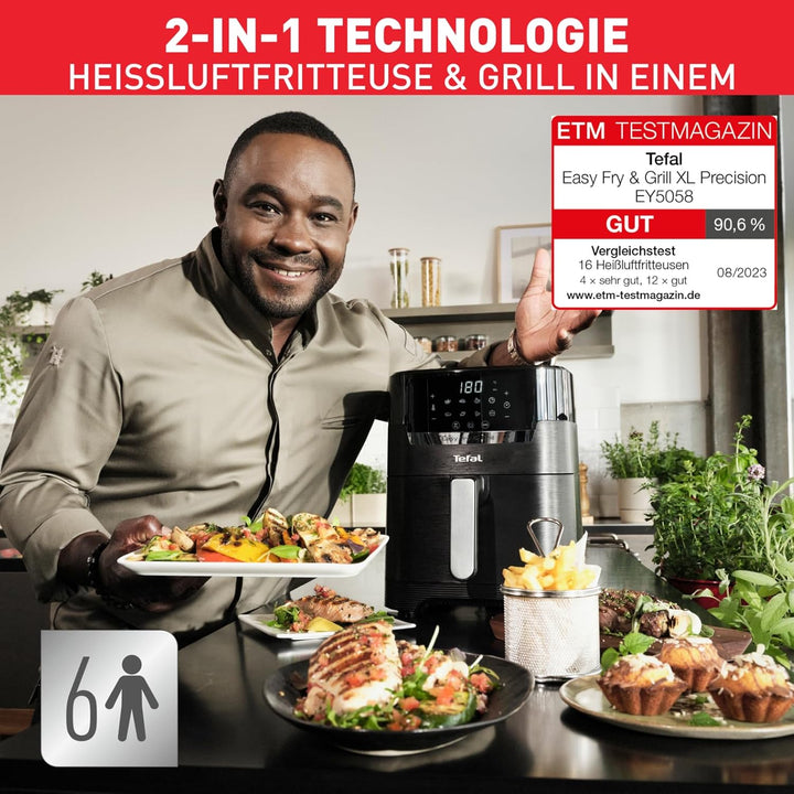 Tefal EY5058 Easy Fry & Grill Precision Heissluftfritteuse | 2-in-1 Technologie (Heissluftfritteuse