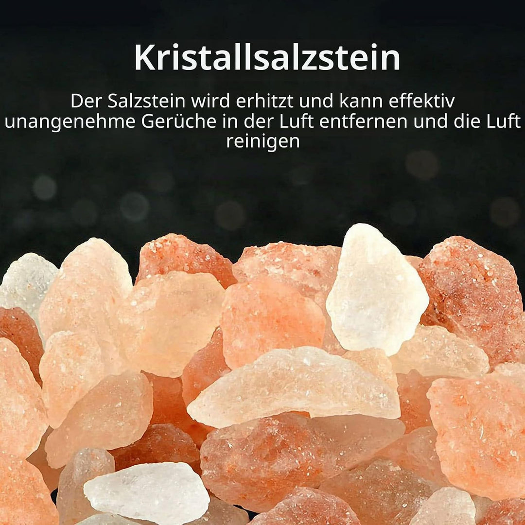 Irishom Luftbefeuchter Aroma Diffuser Salzstein Lampe 260ml USB Salzkristalllampe Duftöldiffuser mit